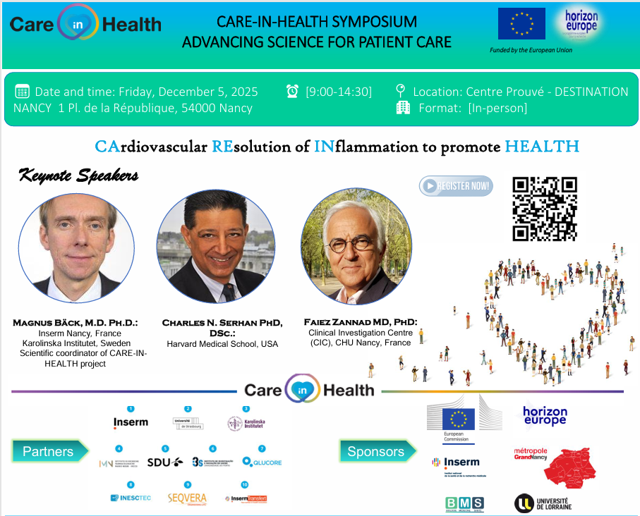 CARE-IN-HEALTH Symposium “ADVANCING SCIENCE FOR PATIENT CARE” December 5, 2025 in Nancy, France